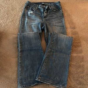High rise boot cut jeans